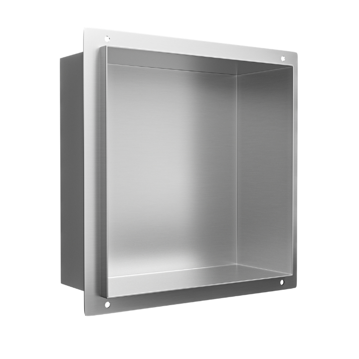 WALL-BOX NO RIM - Półka wnękowa bezramkowa INOX 30x30x10 cm