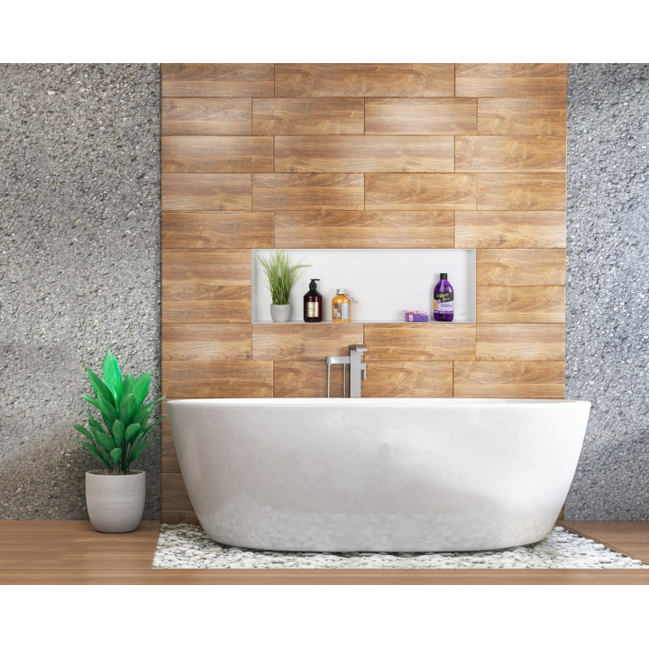 WALL-BOX No Rim White - Półka wnękowa bezramkowa biała 90x30x10