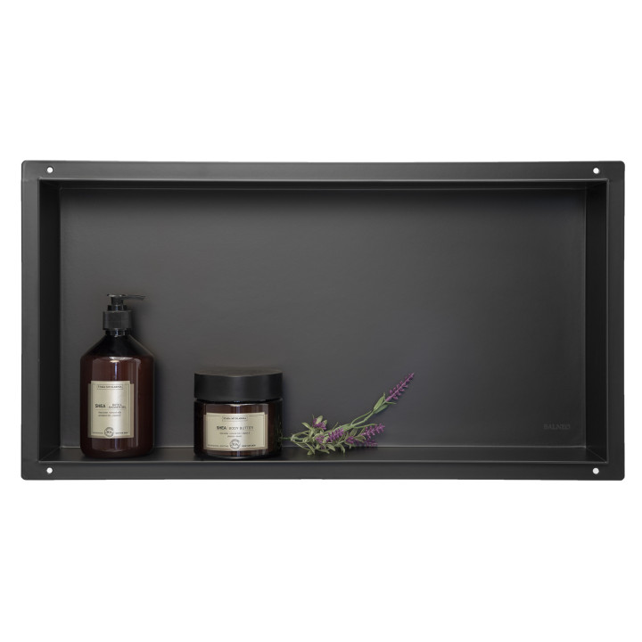 WALL-BOX No Rim Black - Półka wnękowa bezramkowa czarna 60x30x7