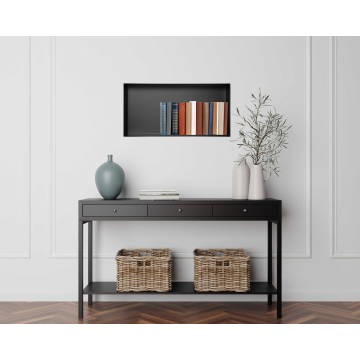 WALL-BOX No Rim Black - Półka wnękowa bezramkowa czarna 60x30x7