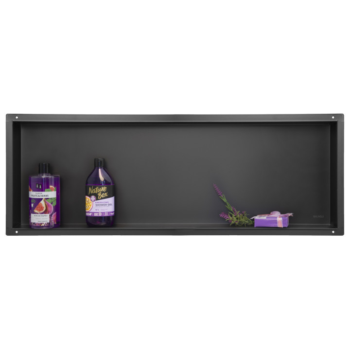 WALL-BOX No Rim Black - Półka wnękowa bezramkowa czarna 90x30x10