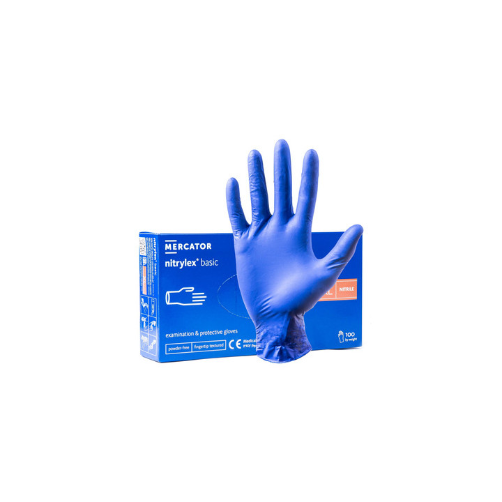 Rękawice nitrylowe niebieskie Mercator Nitrylex Basic rozmiar XL
