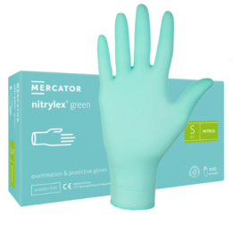 Rękawice nitrylowe zielone Mercator Nitrylex Green Basic rozmiar