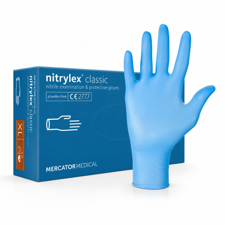 Rękawice nitrylowe niebieskie Mercator Nitrylex Classic Blue