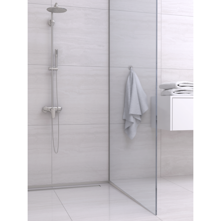 Listwa spadkowa podłogowa czołowa 130 cm inox – Balneo