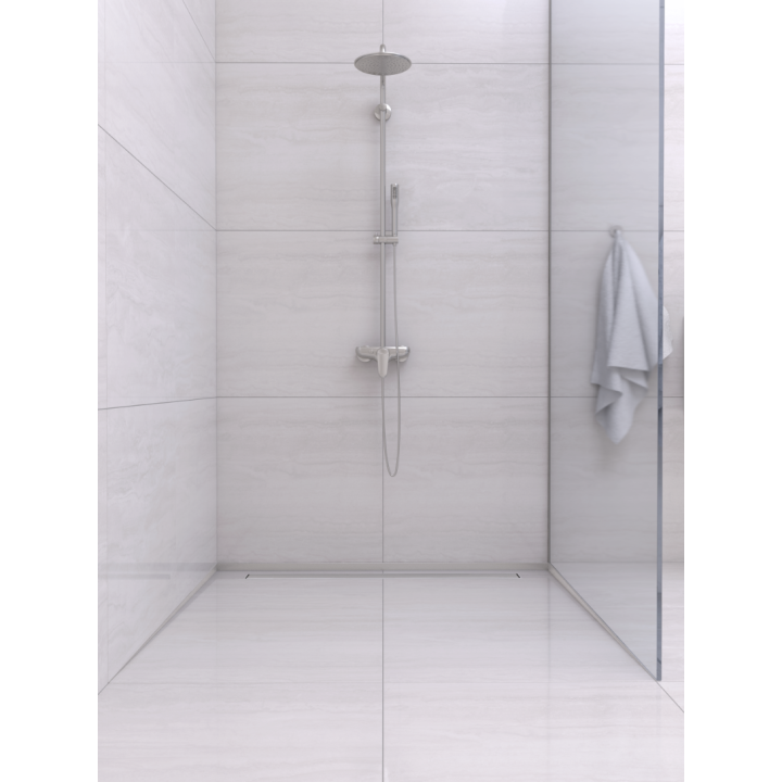 Listwa spadkowa podłogowa czołowa 130 cm inox – Balneo