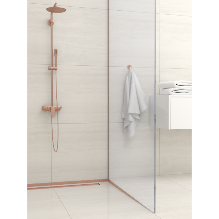 Listwa spadkowa podłogowa prawa 120 cm miedziana – Balneo