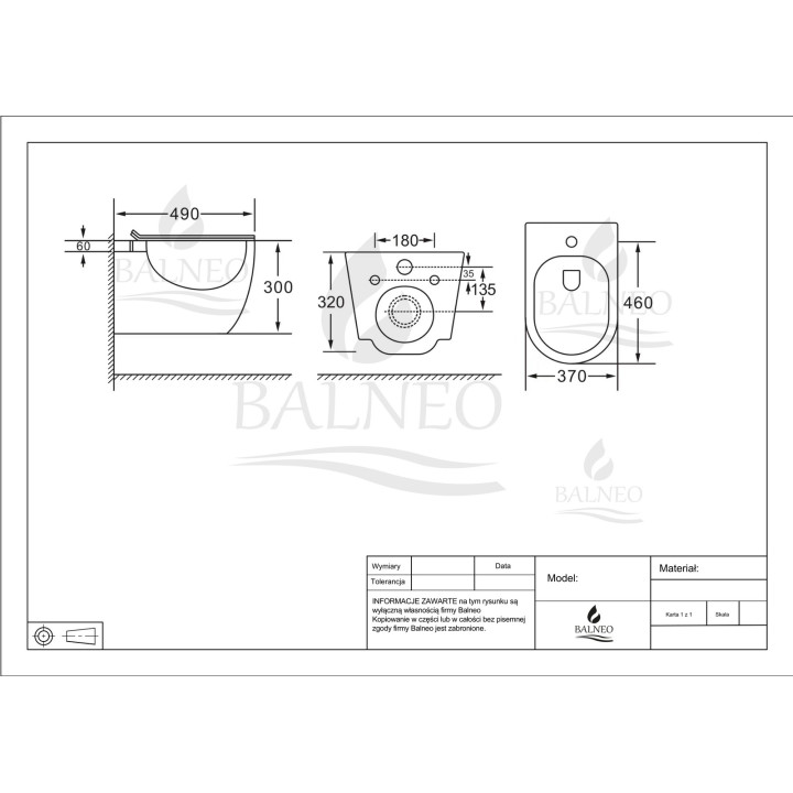 Bidet podwieszany AROX WC biały – Balneo