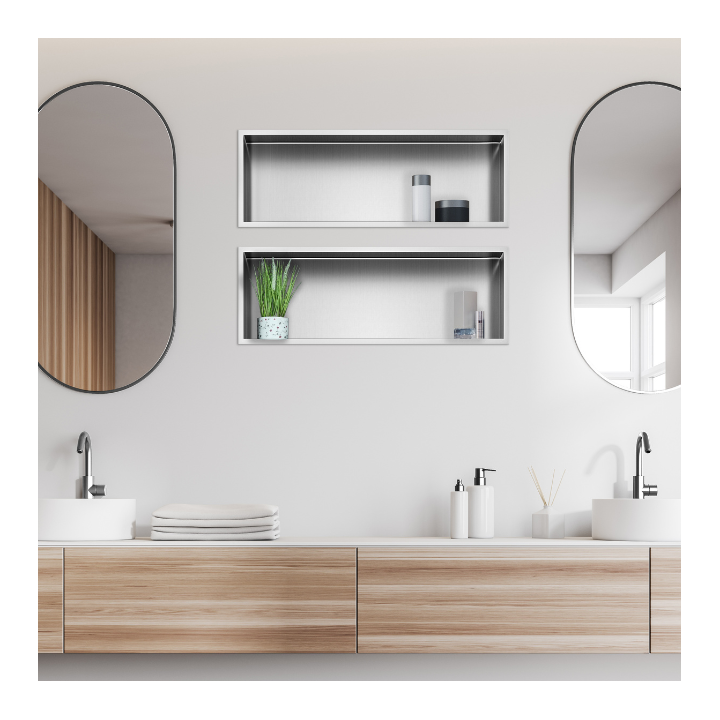 WALL-BOX ONE Inox Półka wnękowa ze stali nierdzewnej 60x20x10 cm