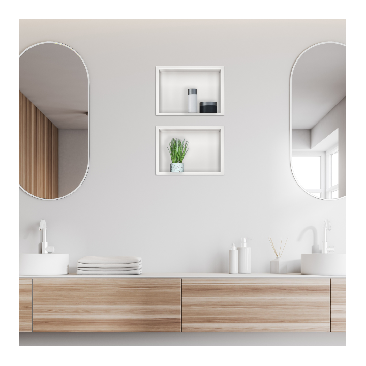 WALL-BOX ONE White Półka wnękowa ze stali nierdzewnej biała