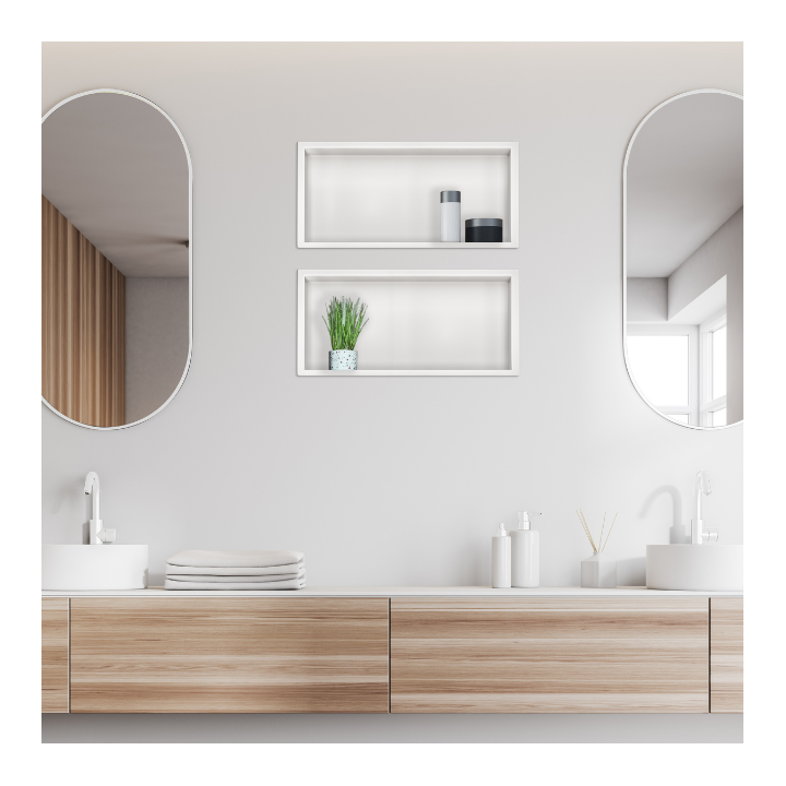WALL-BOX ONE White Półka wnękowa ze stali nierdzewnej biała