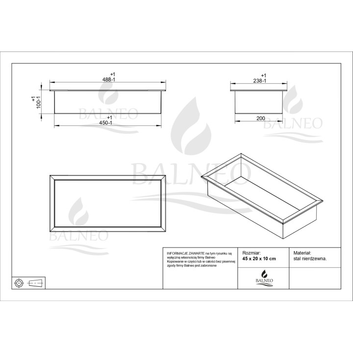 WALL-BOX ONE White Półka wnękowa ze stali nierdzewnej biała