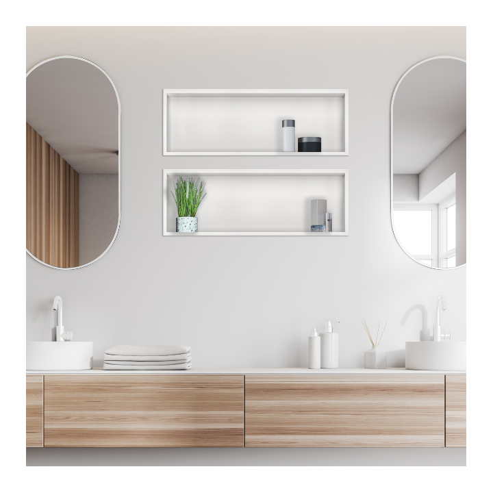 WALL-BOX ONE White Półka wnękowa ze stali nierdzewnej biała