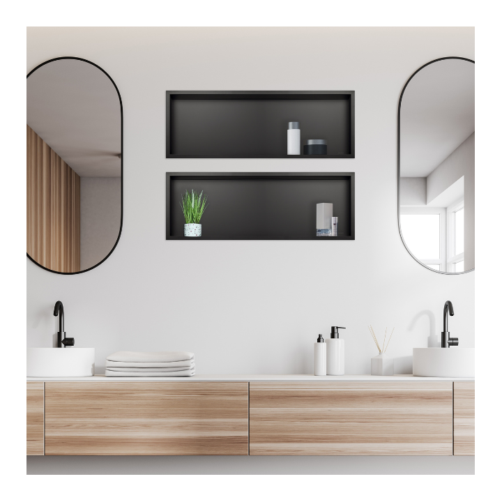 WALL-BOX ONE Black Półka wnękowa ze stali nierdzewnej czarna