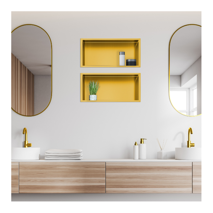 WALL-BOX ONE Gold Półka wnękowa ze stali nierdzewnej złota