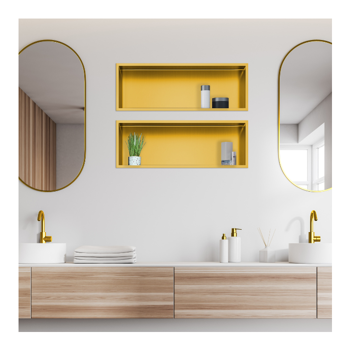 WALL-BOX ONE Gold Półka wnękowa ze stali nierdzewnej złota