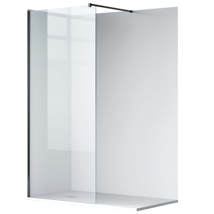 Ścianka prysznicowa Beira 70 x 200 cm transparentna 8 mm czarna