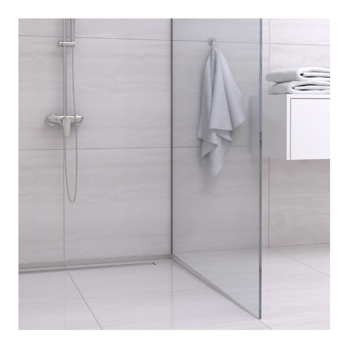 Listwa spadkowa przyścienna prawa 170 cm inox