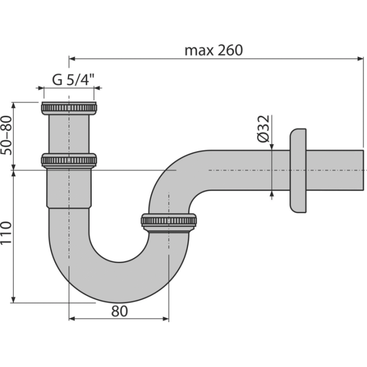 Syfon do bidetu DN32 metal – Alcadrain