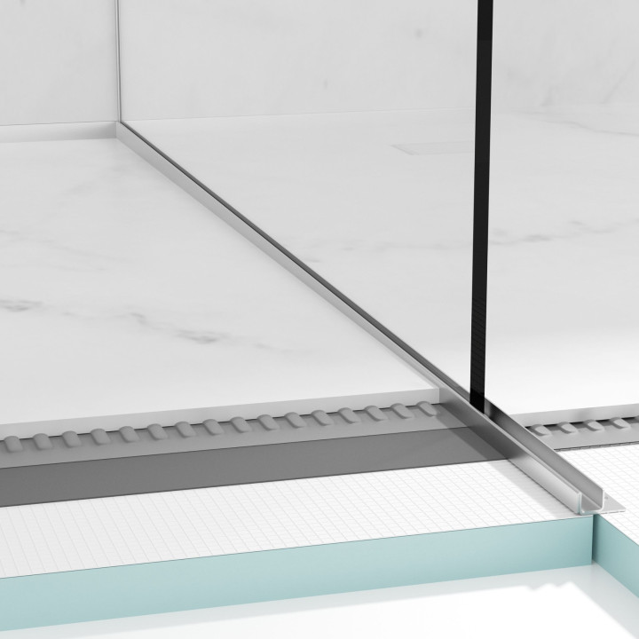 Listwa spadkowa do szkła prawa 120 cm inox – Balneo