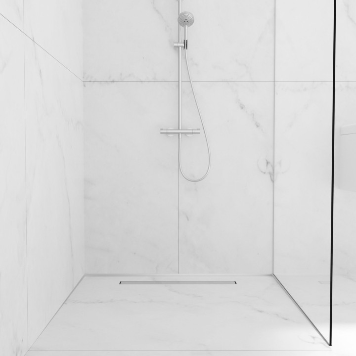Listwa spadkowa do szkła prawa 120 cm inox – Balneo