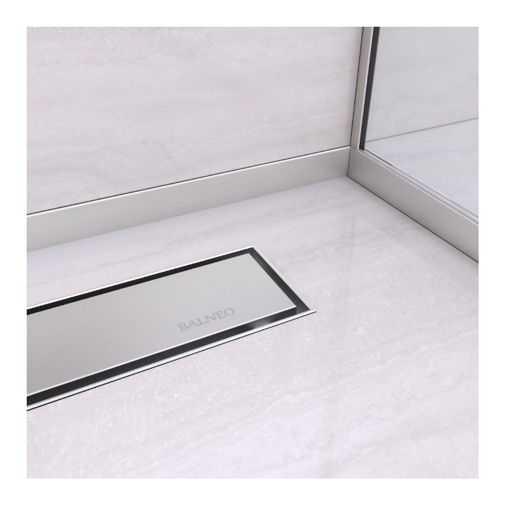 Listwa spadkowa do szkła prawa 120 cm inox – Balneo