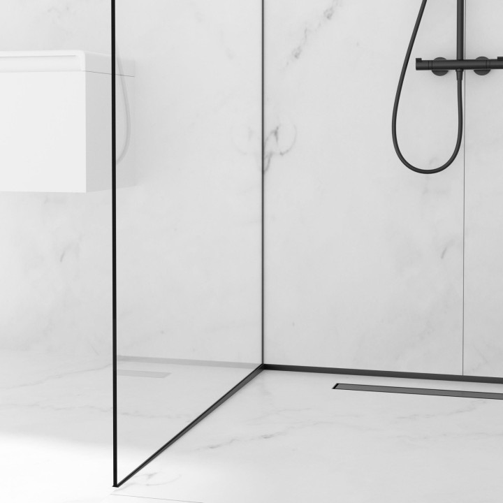Listwa spadkowa do szkła lewa 170 cm czarna – Balneo