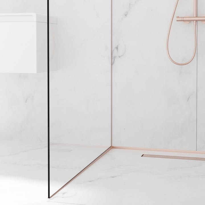 Listwa spadkowa do szkła lewa 120 cm miedziana – Balneo