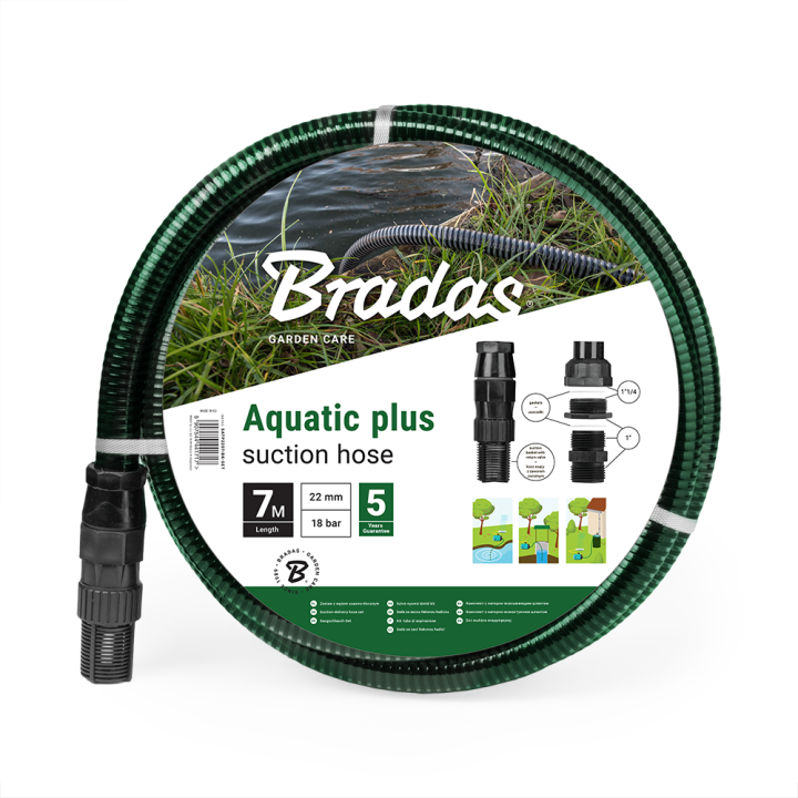 AQUATIC PLUS Zestaw ssawno-tłoczny 7m - CZARNY – Bradas