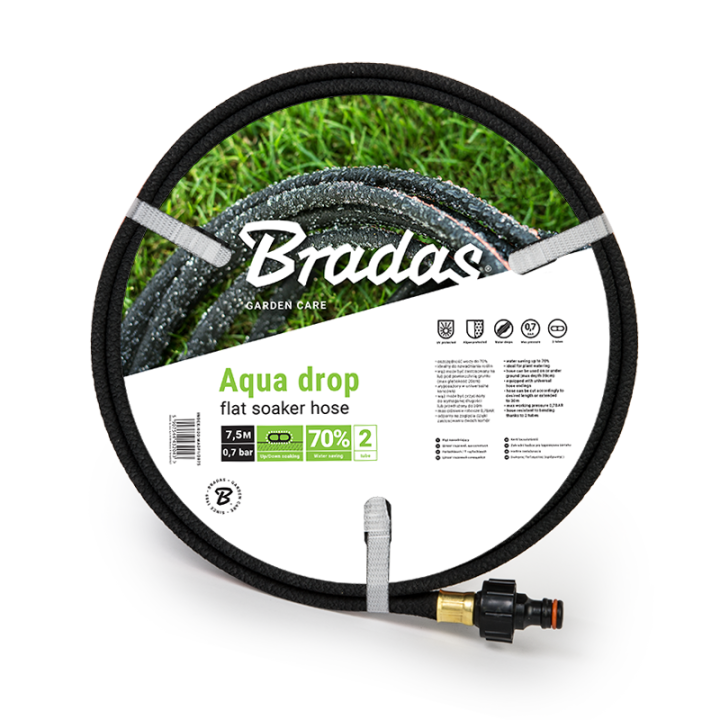 Wąż nawadniający AQUA-DROP FLAT 1/2" - 7,5m – Bradas