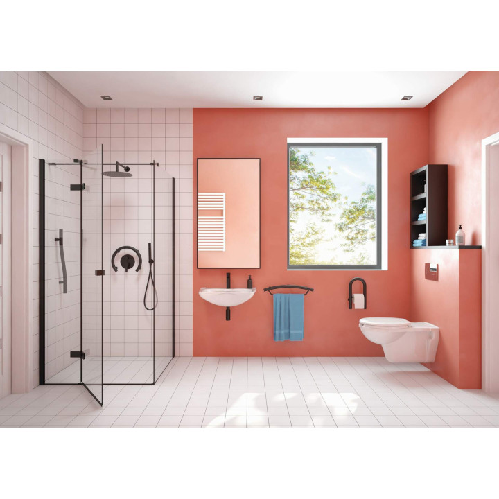 Uchwyt ścienny w kształcie podkowy - 2w1 nero NIV B41G – Deante