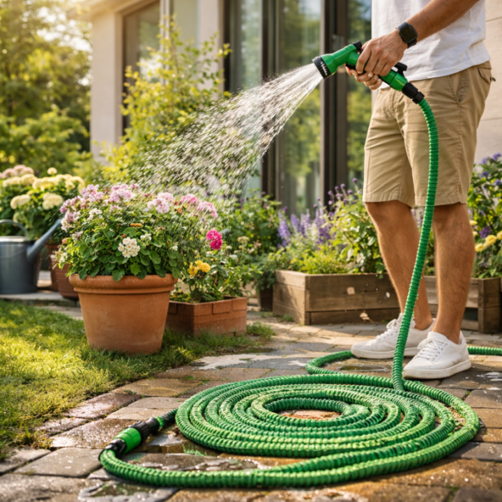Zestaw ogrodowy TRICK HOSE 7m - 22m (zielony) – Bradas