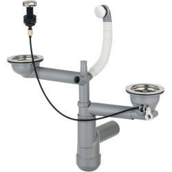 Syfon do zlewozmywaka granitowego 1.5- i 2-komorowego - Space-Saver stal ZXY 9918