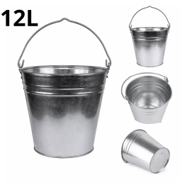 Wiadro ocynkowane 12L solidne metalowe mocne uniwersalne – Bradas