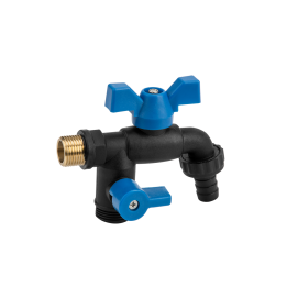 Kran kulowy 1/2'' BLACK RAVEN GZ 2x3/4'' NYLON / BRASS