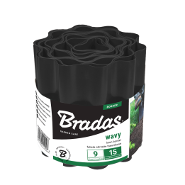 Obrzeże faliste trawnikowe 9m x 25cm, czarne – Bradas