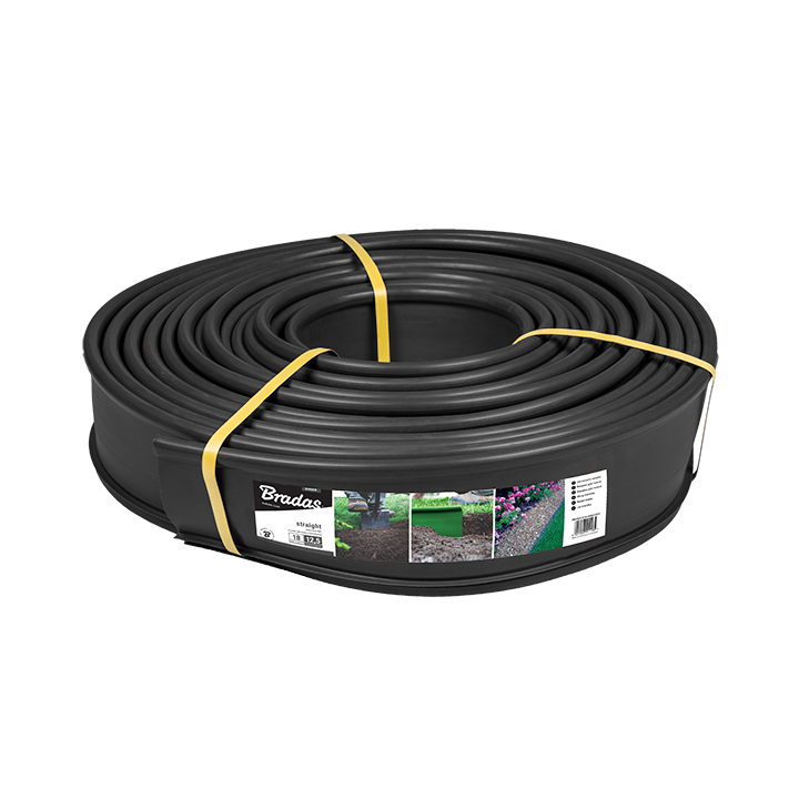 Obrzeże proste trawnikowe 18m x 12,5cm, czarne – Bradas