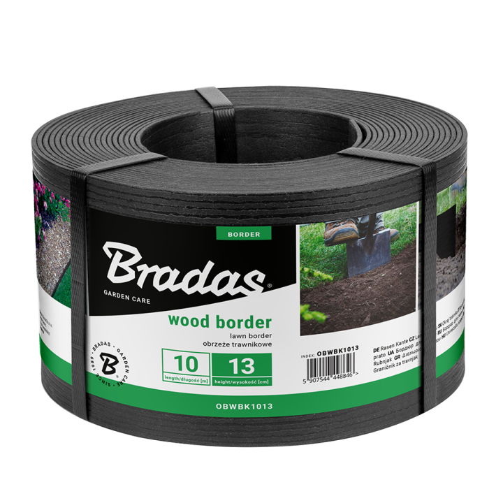 Obrzeże WOOD BORDER 130mm x 2,8mm x 10m - czarny – Bradas