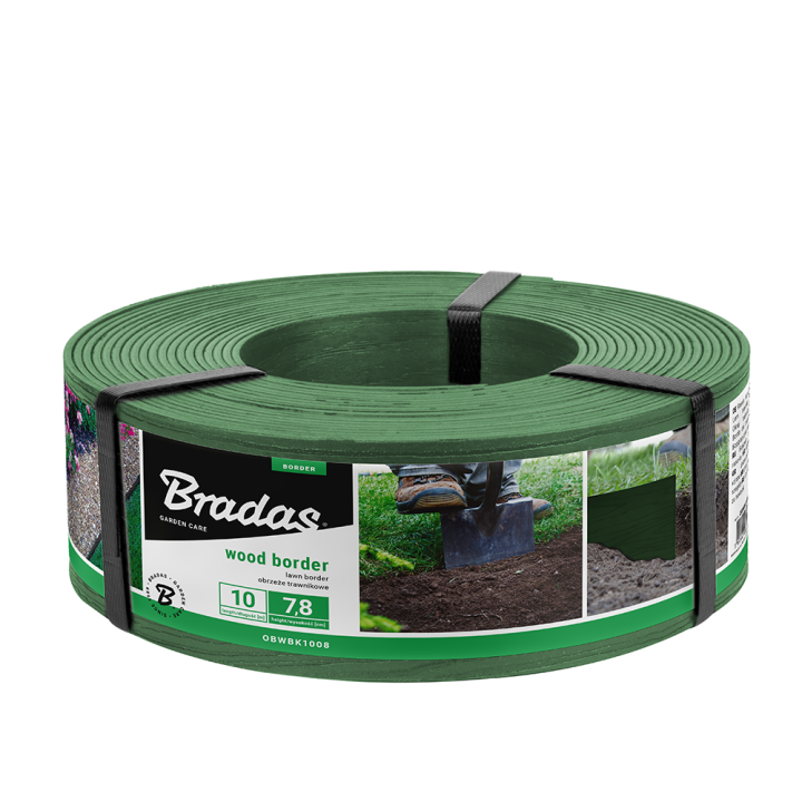 Obrzeże WOOD BORDER 78mm x 2,8mm x 10m - zielony – Bradas