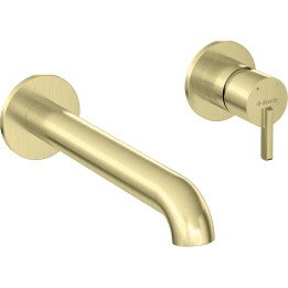 Bateria umywalkowa podtynkowa stała złoty szczotkowany Silia BQS