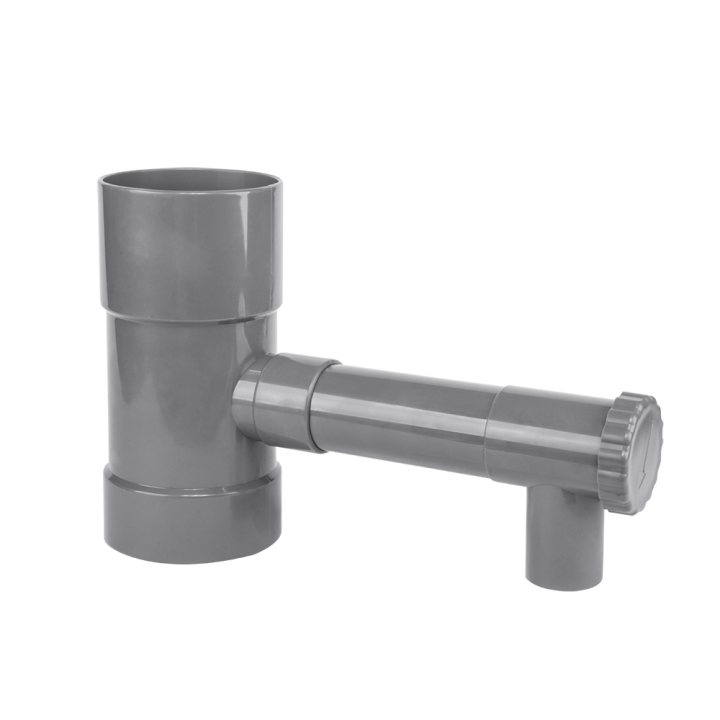 Zbieracz / łapacz wody deszczowej z zaworem - 80mm SZARY – Bradas