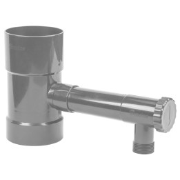 Zbieracz / łapacz wody deszczowej z zaworem - 100mm / GZ1 " SZARY