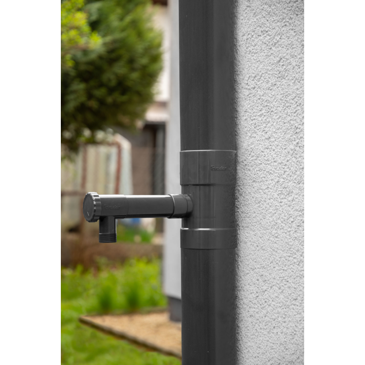 Zbieracz / łapacz wody deszczowej z zaworem - 100mm / GZ 1"