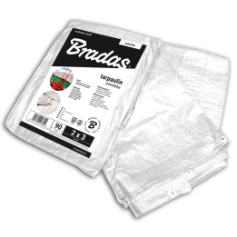 Plandeka wzmacniana WHITE 2 x 3m, 90g – Bradas