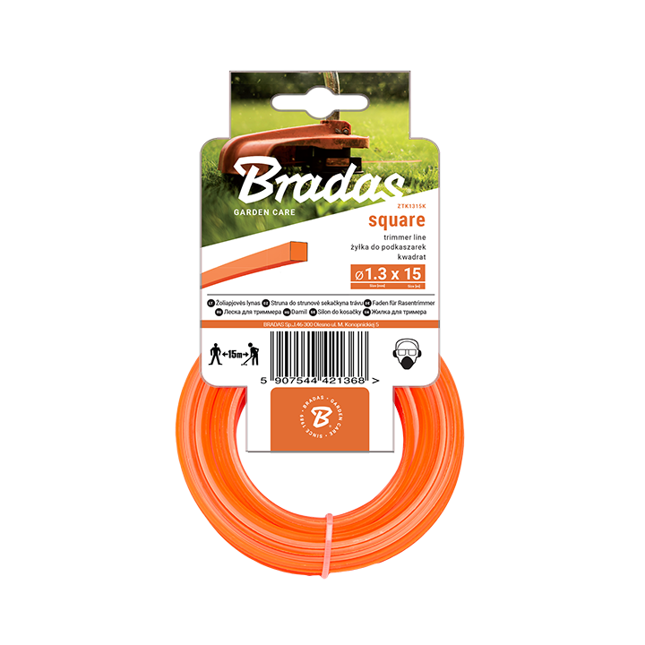 Żyłka TRIMMER, kwadrat, karta – Bradas