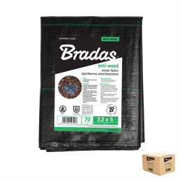 Agrotkanina antychwastowa PP, czarna UV, 70g, 0,6 x 5m – Bradas
