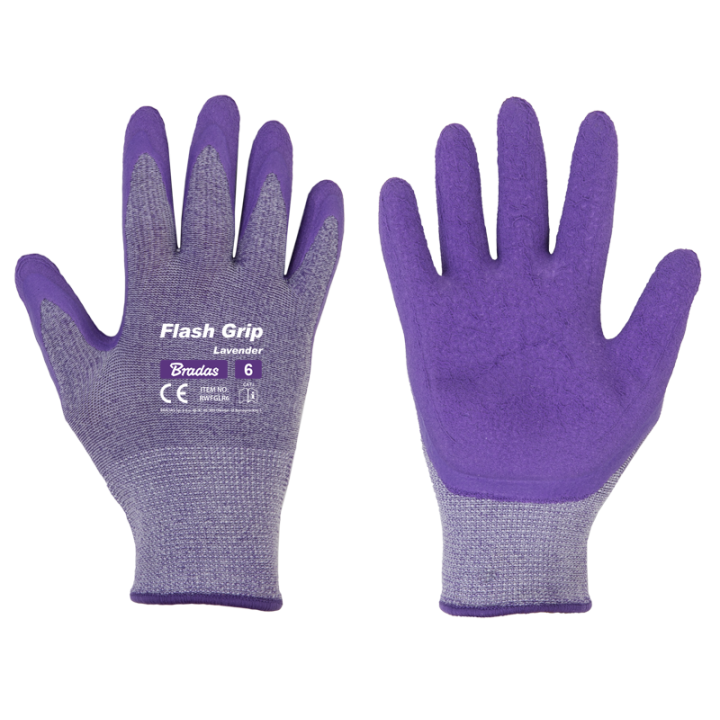 Rękawice ochronne FLASH GRIP LAVENDER, rozmiar 7 – Bradas