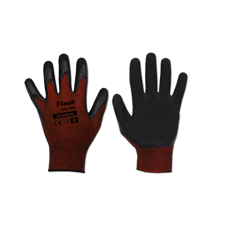 Rękawice ochronne FLASH GRIP RED lateks, rozmiar 7 – Bradas