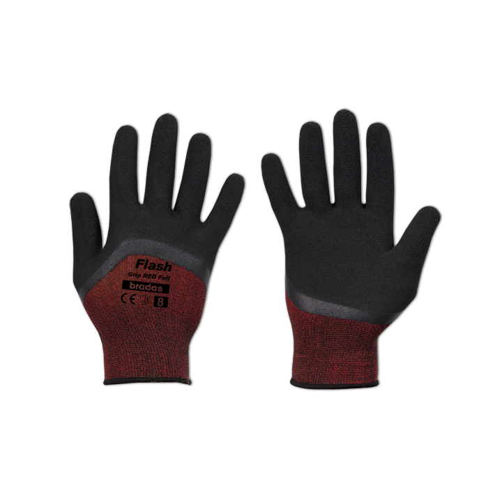Rękawice ochronne FLASH GRIP RED FULL lateks, rozmiar 11 – Bradas