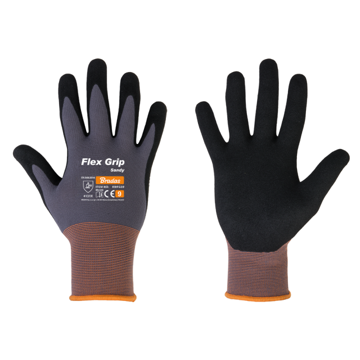 Rękawice ochronne FLEX GRIP SANDY nitryl, rozmiar 7 – Bradas